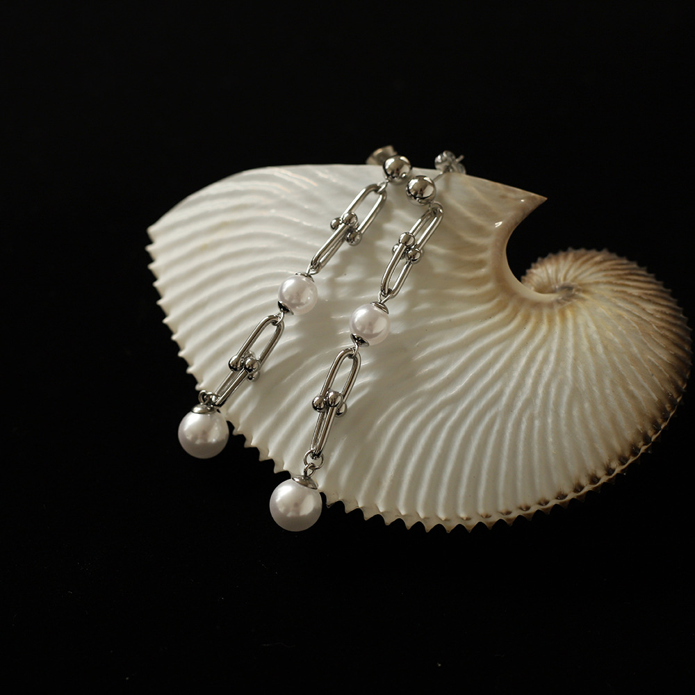 Horseshoe Buckle Stainless Steel Earrings