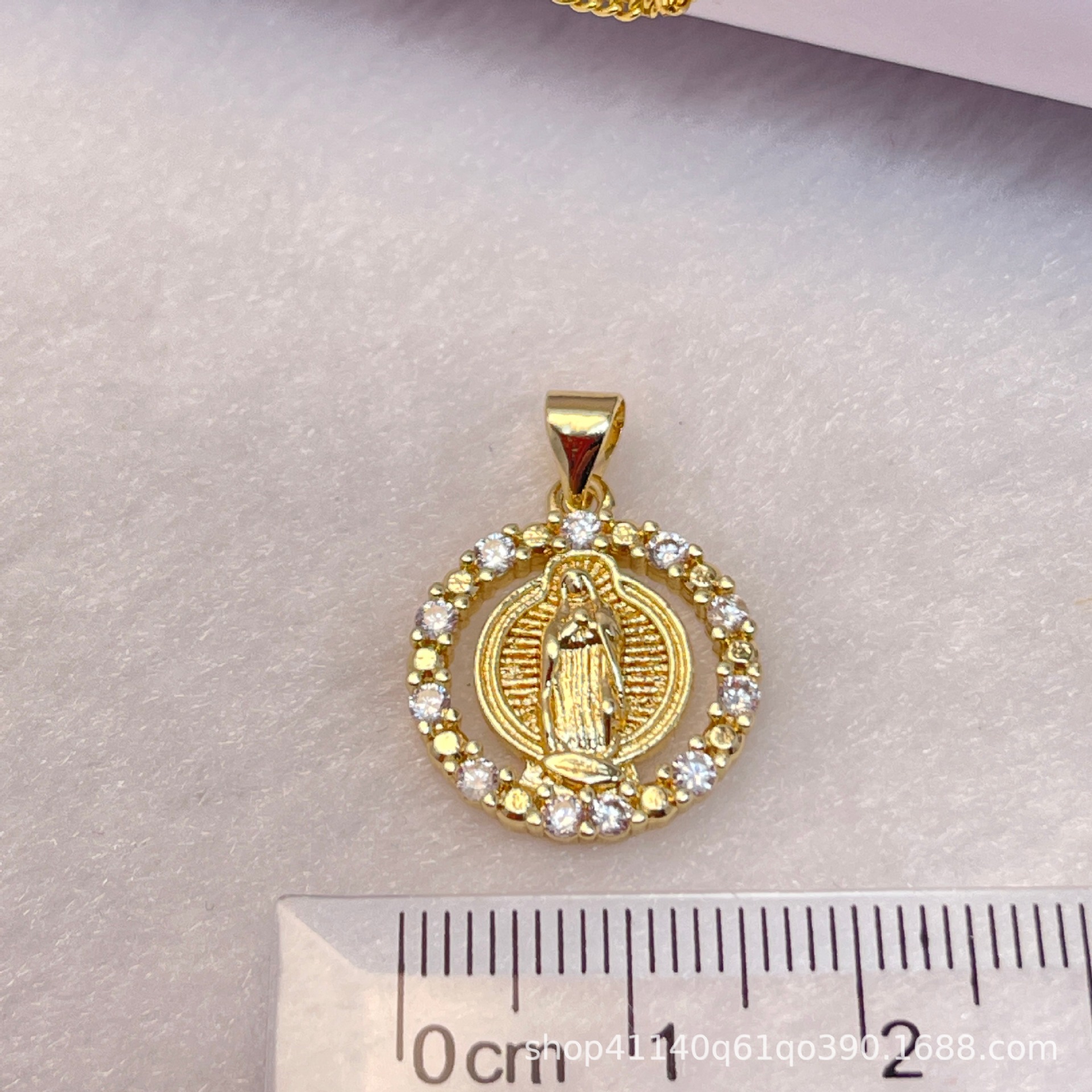 跨境新款爆款18K包金微镶锆吊坠项链挂件饰品diy首饰配件百搭小众