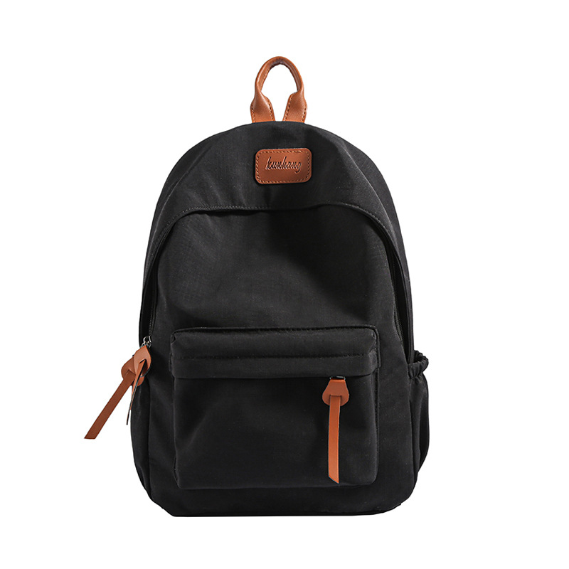 Mochila de nylon para mujeres 2024 nueva moda, bolsas escolares ligeras de color sólido, mochila de clase coreana para estudiantes de secundaria.