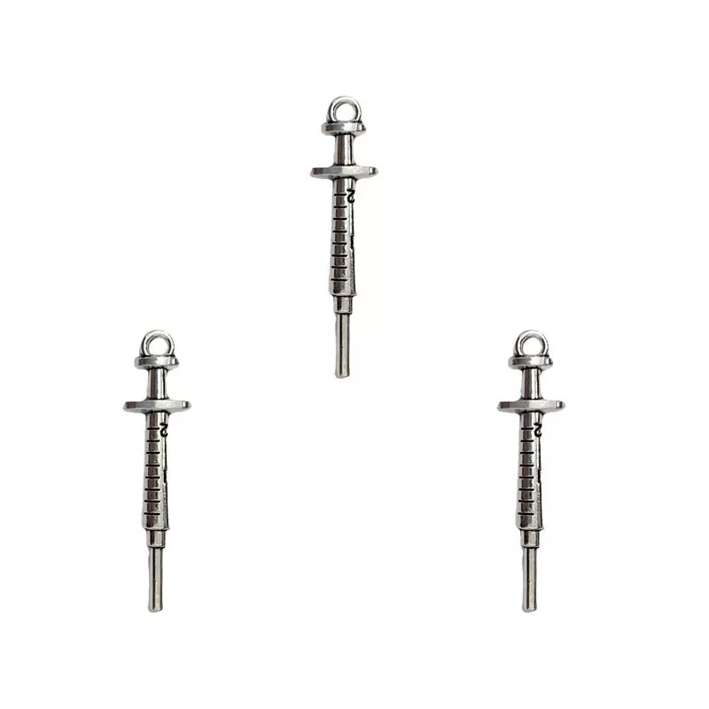 diy锌合金饰品配件 注射器 针管 挂件仿真医疗设备组合钥匙扣吊坠