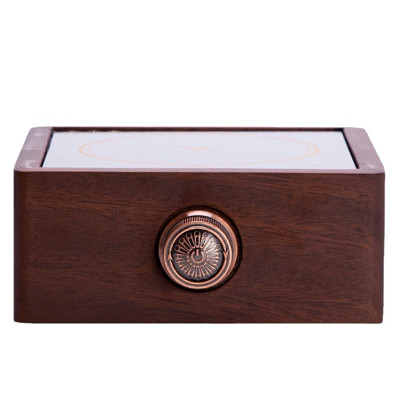 Estufa eléctrica de cerámica Nogal con tetera de vidrio, hervidor de té, cocina pequeña y elegante