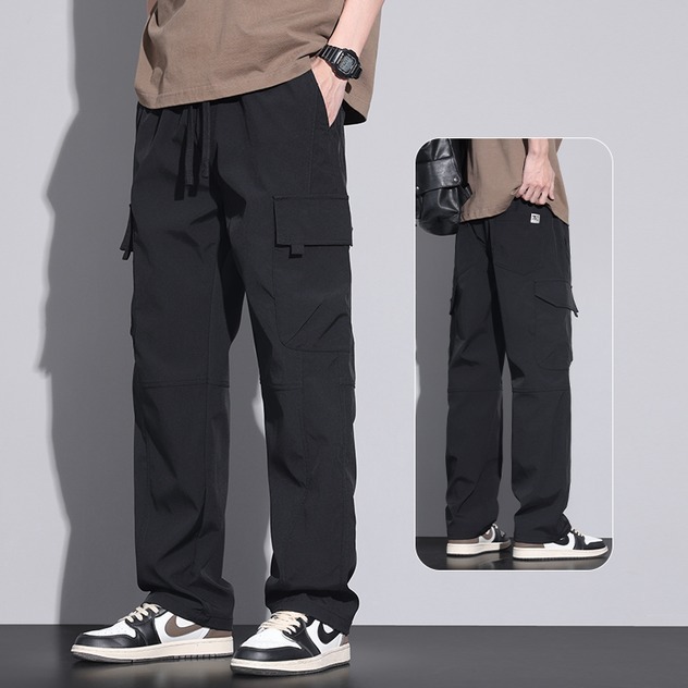 卸売り工装ズボン男潮牌ゆるい直筒2024新型多ポケット青少年ズボン男性カジュアルズボン秋|undefined