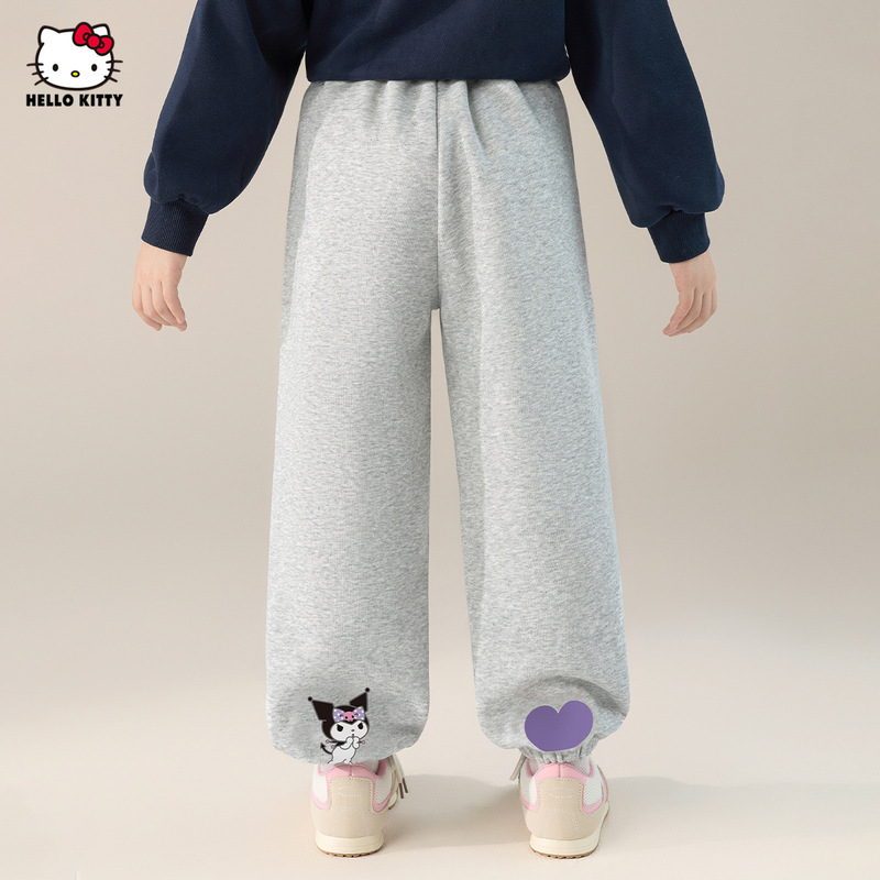 HelloKitty凯蒂猫库洛米联名款女童秋季卫裤2025新款脚口中大童装|undefined