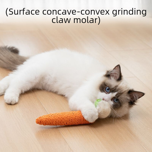 Cross-border Amazon pet cat toy chew toy cute paper rope carrot interactive cat toy with sound