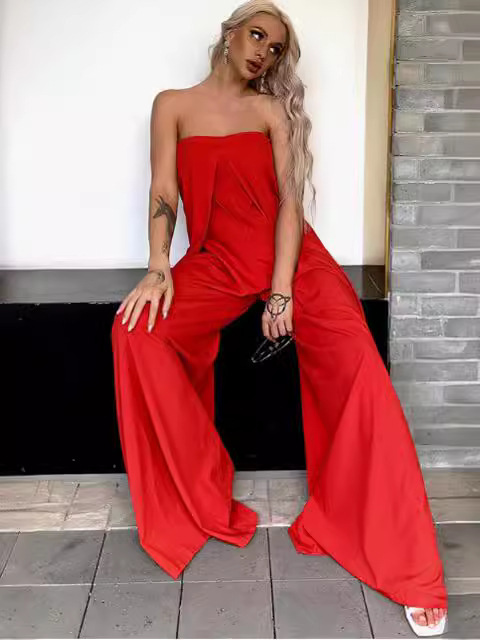2025 primavera y verano de la nueva ropa de mujer Europa y América comercio exterior Amazon nuevos monjes de cuello delgado pantalones largos de manga larga