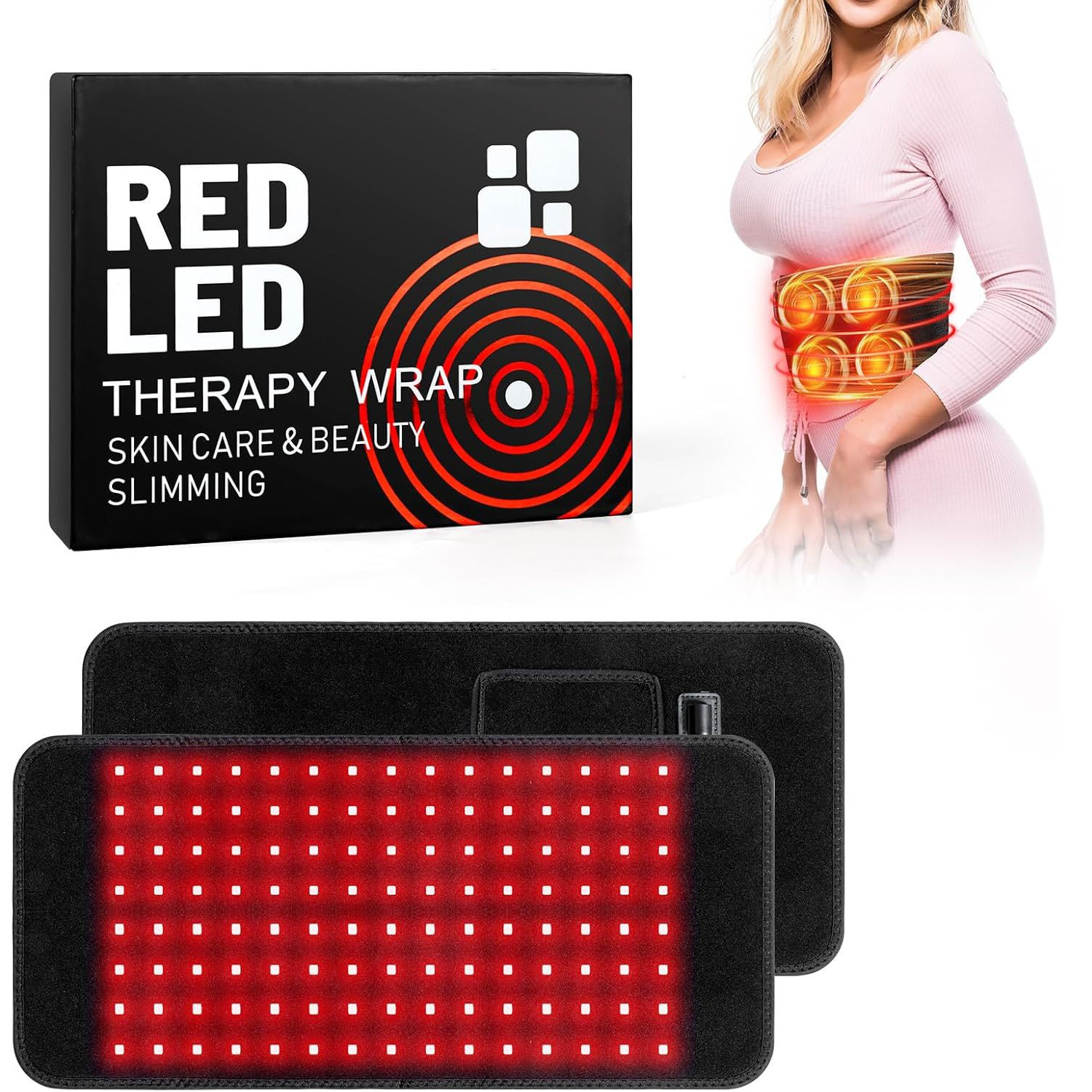 120 lámparas cinturón de luz roja instrumento de belleza manta de luz roja calentamiento masaje de salud led cinturón de fisioterapia de luz roja image 1