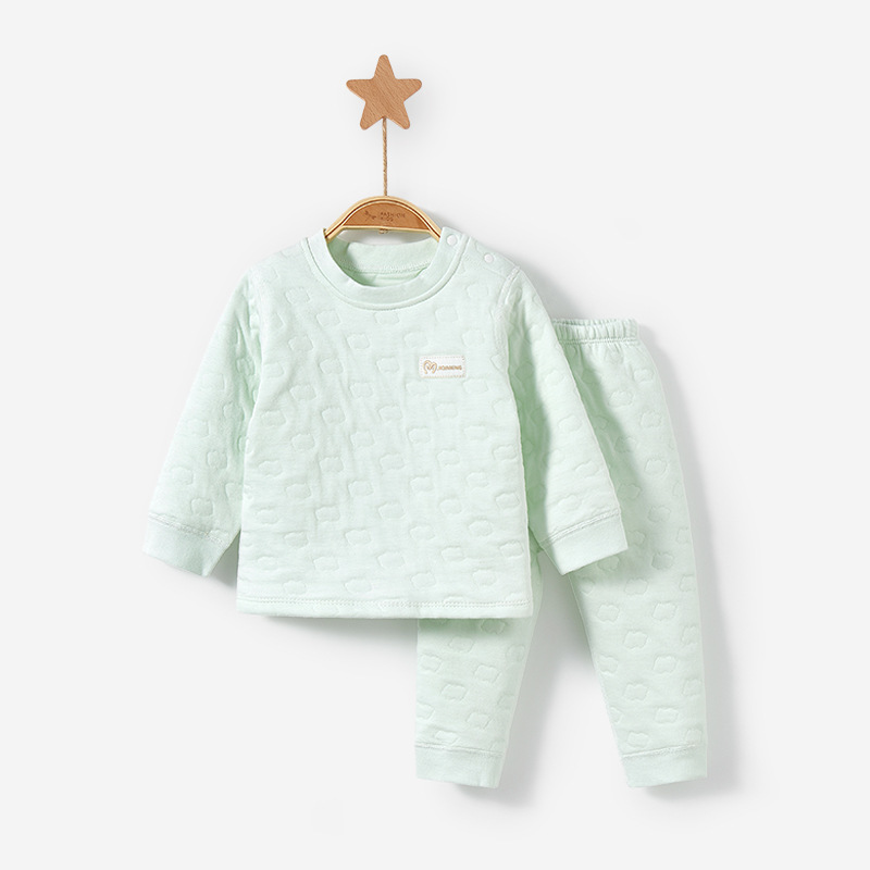 Ropa interior térmica para niños Otoño e Invierno niños y niñas ropa dividida bebé tocando fondo fino traje acolchado bebé otoño ropa pantalones largos