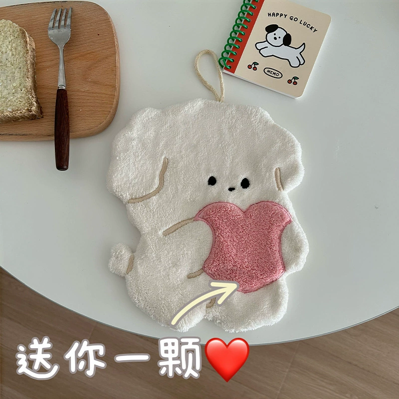 Love puppy wipe the hand towel, can not drop the hair super strong water absorption kitchen supplies, children's square towels wipe the towels