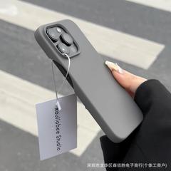 チタングレーの肌触りの良い半包型ケース、Apple 17 Pro Max、iPhone 15、ソフトで滑らかな感触、12対応の耐衝撃ケース