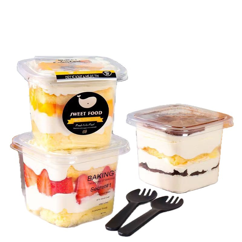 千層ムースケーキボックス包装箱木ぬかカップフルーツデザート豆乳ヨーグルトティラミスベーキングボックス