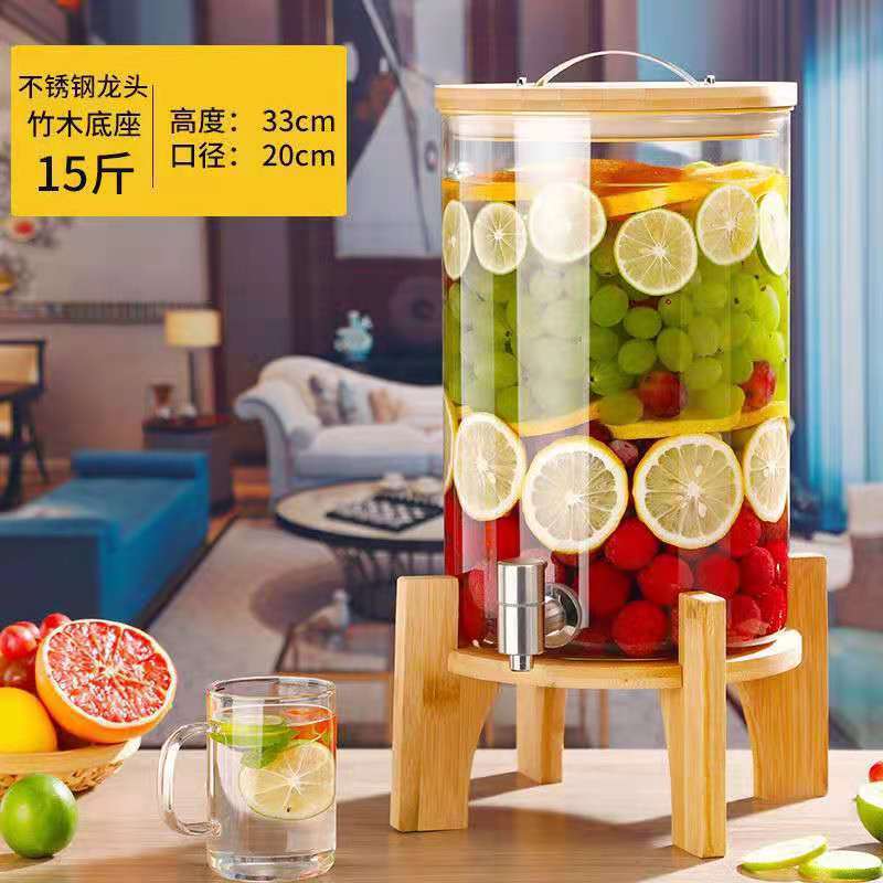 Hervidor frío de gran capacidad, hervidor de agua frío con grifo, hervidor de limón, jugo, bebida de cola, contenedor de barril, botella de vidrio de vino empapado