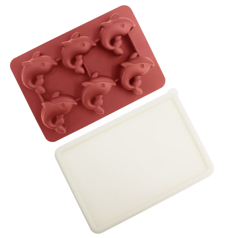 Whisky transfronterizo de dibujos animados rejilla de hielo de silicona molde de hielo con tapa molde de hielo para hockey sobre hielo caja de almacenamiento de hielo para el hogar en stock