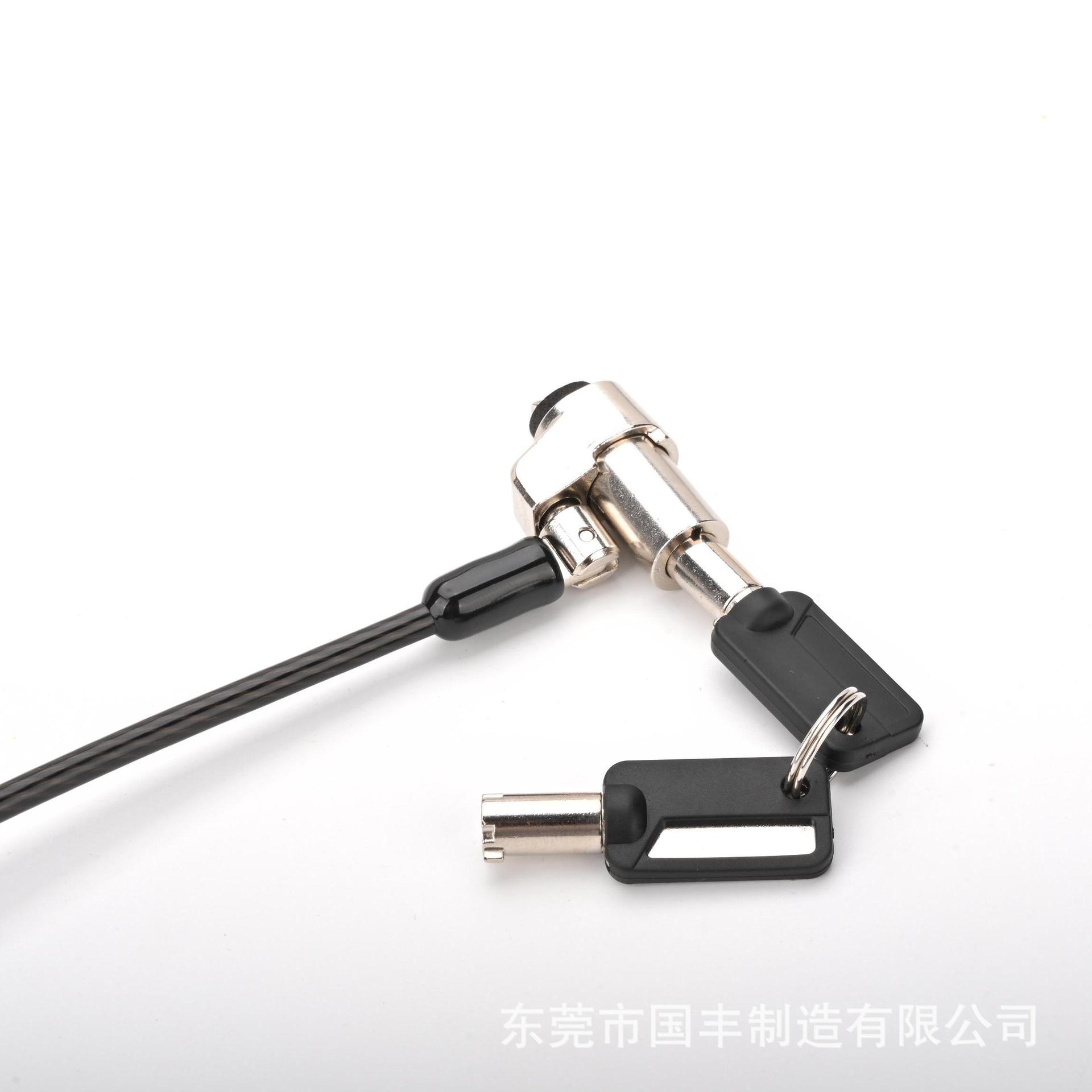 Guofeng General Notebook Cable de alambre Cerradura antirrobo de aleación de zinc Cerradura de computadora con llave Equipo digital Cerradura de computadora de metal