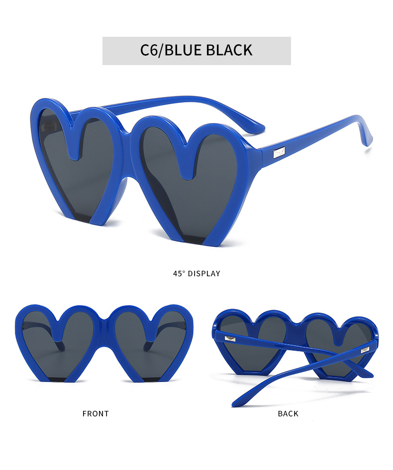PC, UV400 Protection Lens Material Special-Shaped Mirror Glasses Style Party, Stage Occasion Hip-Hop Heart Shape PC UV400 Protection Special-Shaped Mirror Full Frame Women's Sunglasses