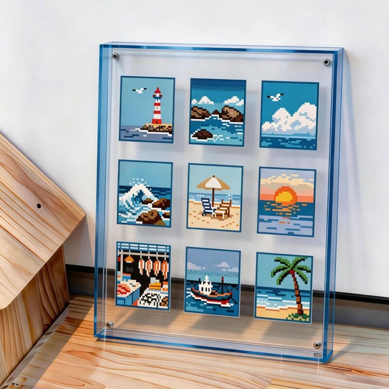 Acrylic Photo Frame Display Stand for Photo Mounting, Calligraphy Frame, Display Frame, Finished Double-Sided Transparent Photo Frame Stand