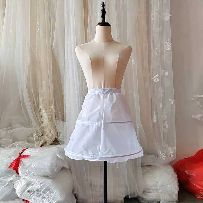 Прямая поддержка с фабрики детская юбка 45 см маленькие два стальных кольца эластичная талия на липучке кружева детская подкладка для платья принцессы