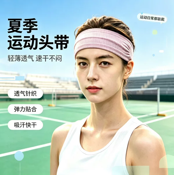 New sports headband, sweat-wicking band, fashionable running, fitness, yoga sweat-absorbing headscarf, honeycomb mesh air band hairband