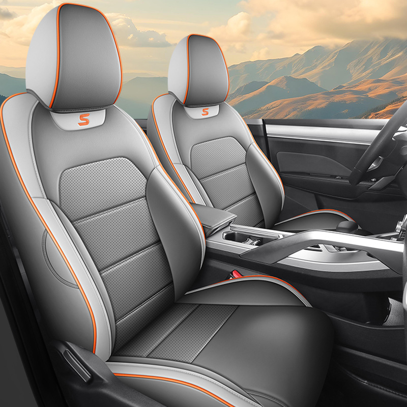 Modelə uyğun (Original) oturacaq örtükləri — Geely Full Leather Car - gray