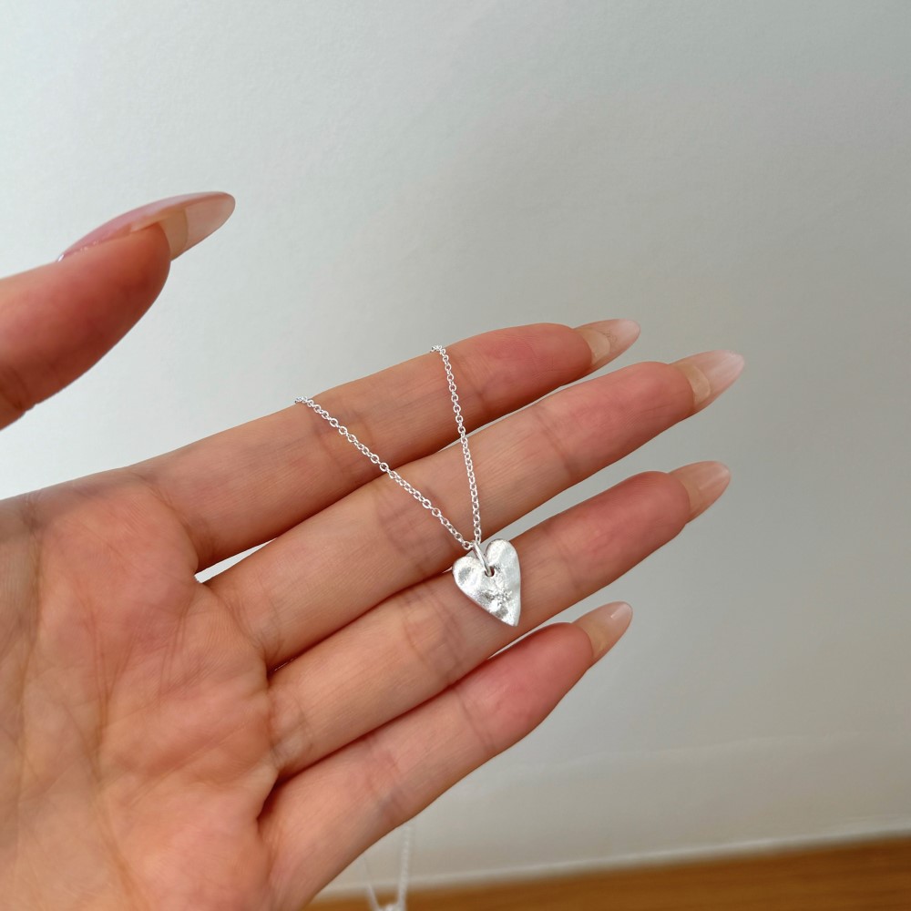 Heart Shape Pattern 925 Sterling Silver Cable Chain Plating Heart Shape Pendant Necklace