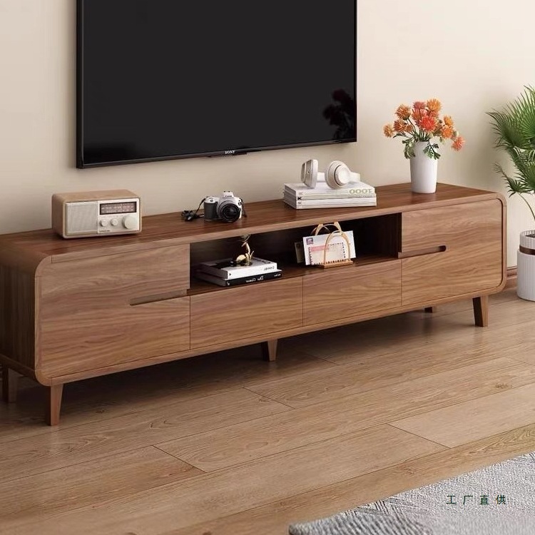 Tv Cabinet for Living Room, Simple Modern Floor-Standing Design for Small Apartments, Coffee Table Set with Rounded Corners, 2026 New Model Tv Cabinet