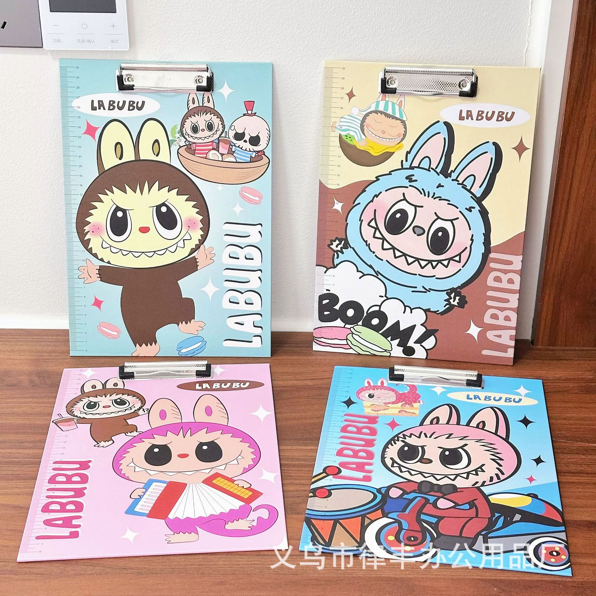 Labubu's new A4 board clip creative cartoon cute ins high-value pad fixed test paper clip information clip
