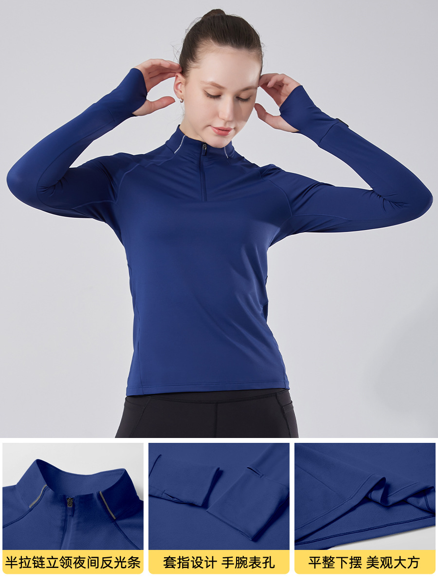 Ropa Deportiva Otoño/Invierno 2026, Sudadera de Yoga con Cuello en V Grueso para Mujer, Top de Entrenamiento Físico, Sudadera de Manga Larga con Media Cremallera para Correr