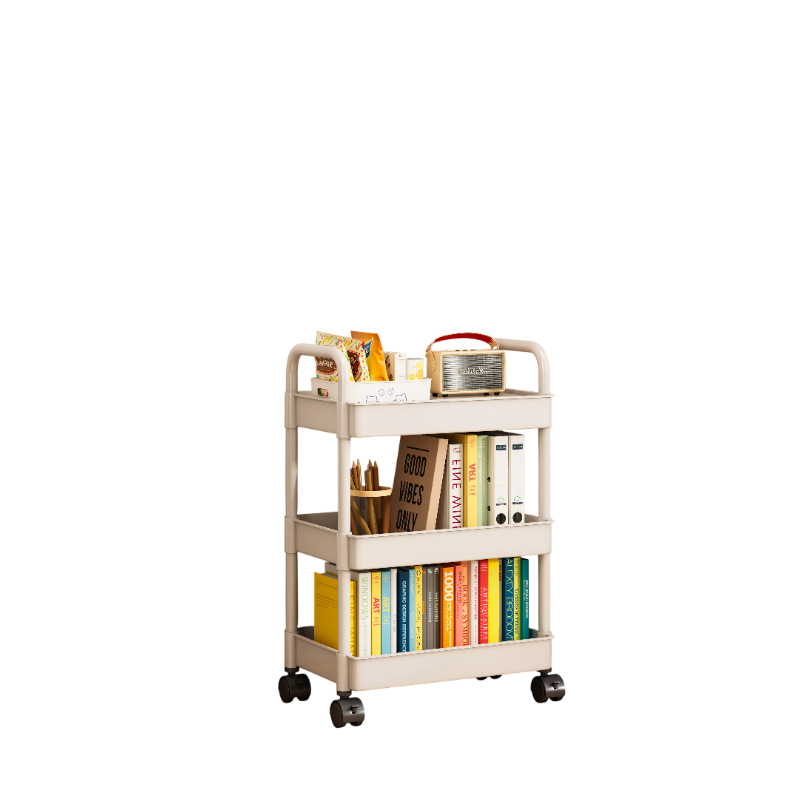 Estante de almacenamiento de carro pequeño estante de almacenamiento de estantería multicapa de sala de estar doméstica estante de almacenamiento de estantería de almacenamiento de baño móvil