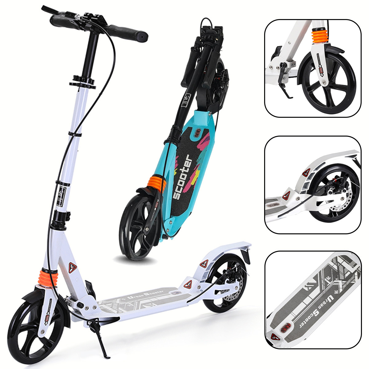 Wow Scooter personalizado con freno de mano scooter para trabajar ciudad bicicleta plegable estudiante niño artefacto scooter