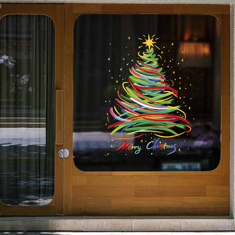 クリスマス装飾クリスマスベルシーン配置窓貼り画店舗2025元日ガラス扉シール静電貼り|undefined
