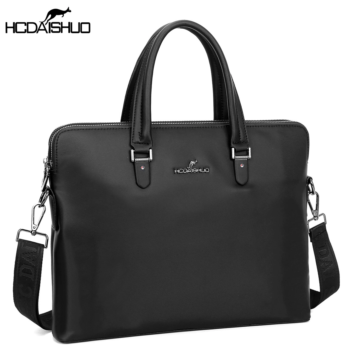 Men's handheld purse for documents, capacious linen bag for folders