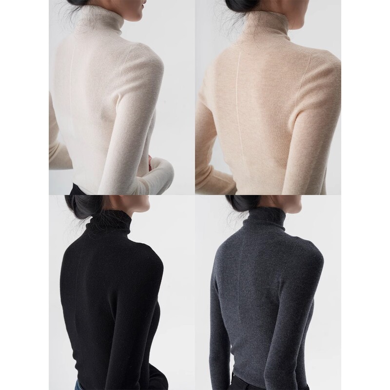 SS STUDIO A Very Comfortable 100 Women's Sweater with Swan Neck and High Neck