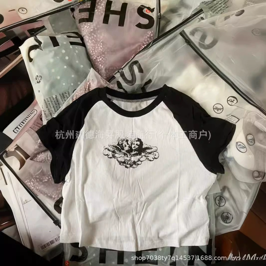 Shein трансграничная внешняя торговля разные топы европейские и американские женские топы с короткими рукавами