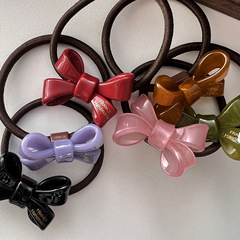 蝴蝶結亞克力發圈頭繩字母韓國髮飾網紅甜美法式馬尾丸子頭皮筋