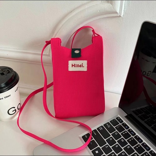 Spring and Summer Dopamine Mini Phone Bag for Women, Fashionable New Ins Simple Shoulder and Crossbody Bag, Solid Color Coin Purse