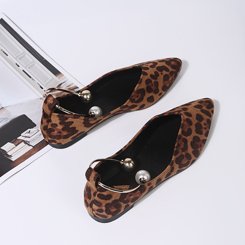 Zapatos de leopardo de fondo plano NSJJX70643