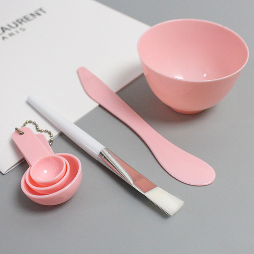 Beauty spa tool set, facial mask bowl, wholesale six-piece set, makeup brush, mask adjustment, mixing stick, measuring spoon, plastic bowl