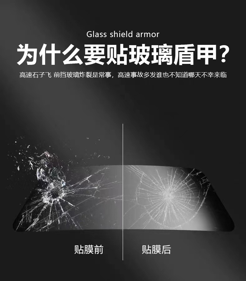 TPU glass shield car front windshield heat insulation explosion-proof solar film anti-flying stone rain-proof water-repellent outer film