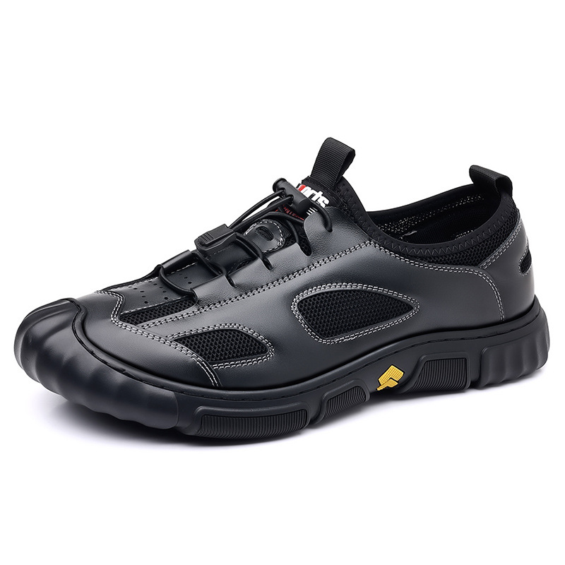 Casual heren sandalen van leer met antislip zool_voghion.com