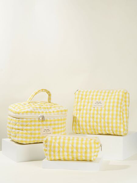 Handheld capacious cosmetic bag