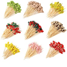 一次性水果签叉儿童串串签可爱签迷你糖葫芦汉堡鸡尾酒装饰竹签