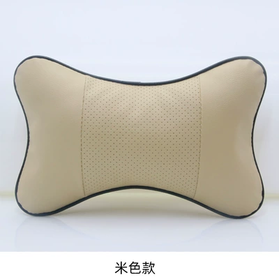 bone pillow four seasons – Headrest - beige-perforated-leather-headrest-1