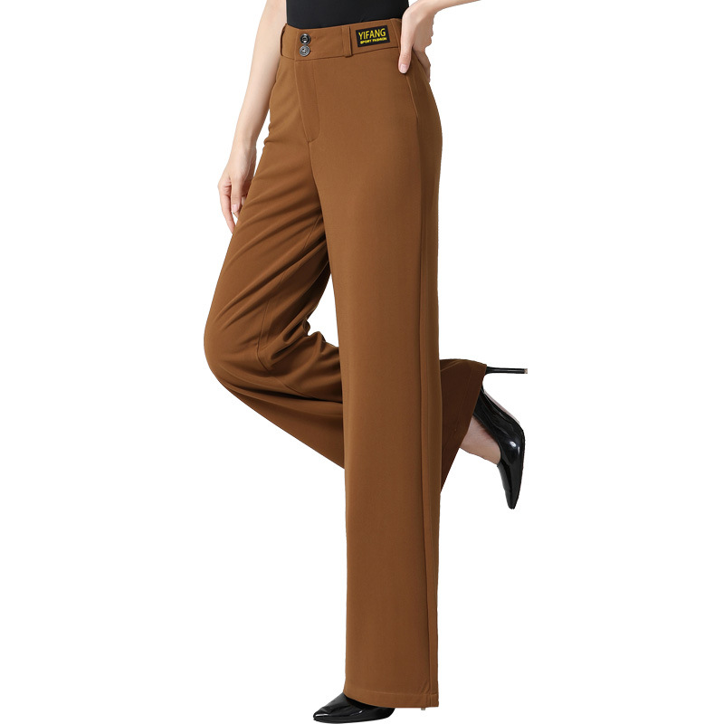 New women's international standard dance pants for ballroom dance, Latin dance, modern dance, square dance, high-waisted wide-leg long pants