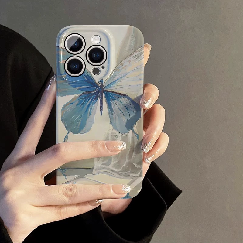 Яблоко, синий iPhone 16, iPhone16 Pro, cartoon чехол для телефона, iphone, 78plus