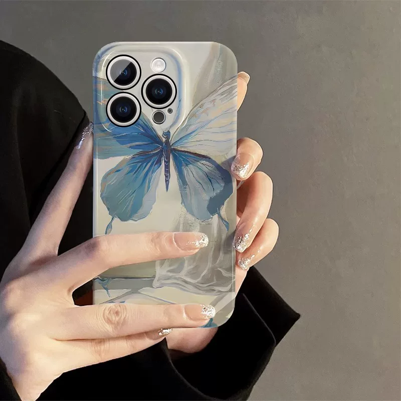 Яблоко, синий iPhone 16, iPhone16 Pro, cartoon чехол для телефона, iphone, 78plus