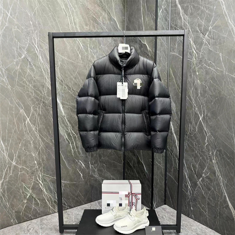 M down Jacket Cross-Border Mengjia Stand-Up Collar Large Logo White Duck down Cold-Proof Winter Warm Coat Puffer Jacket