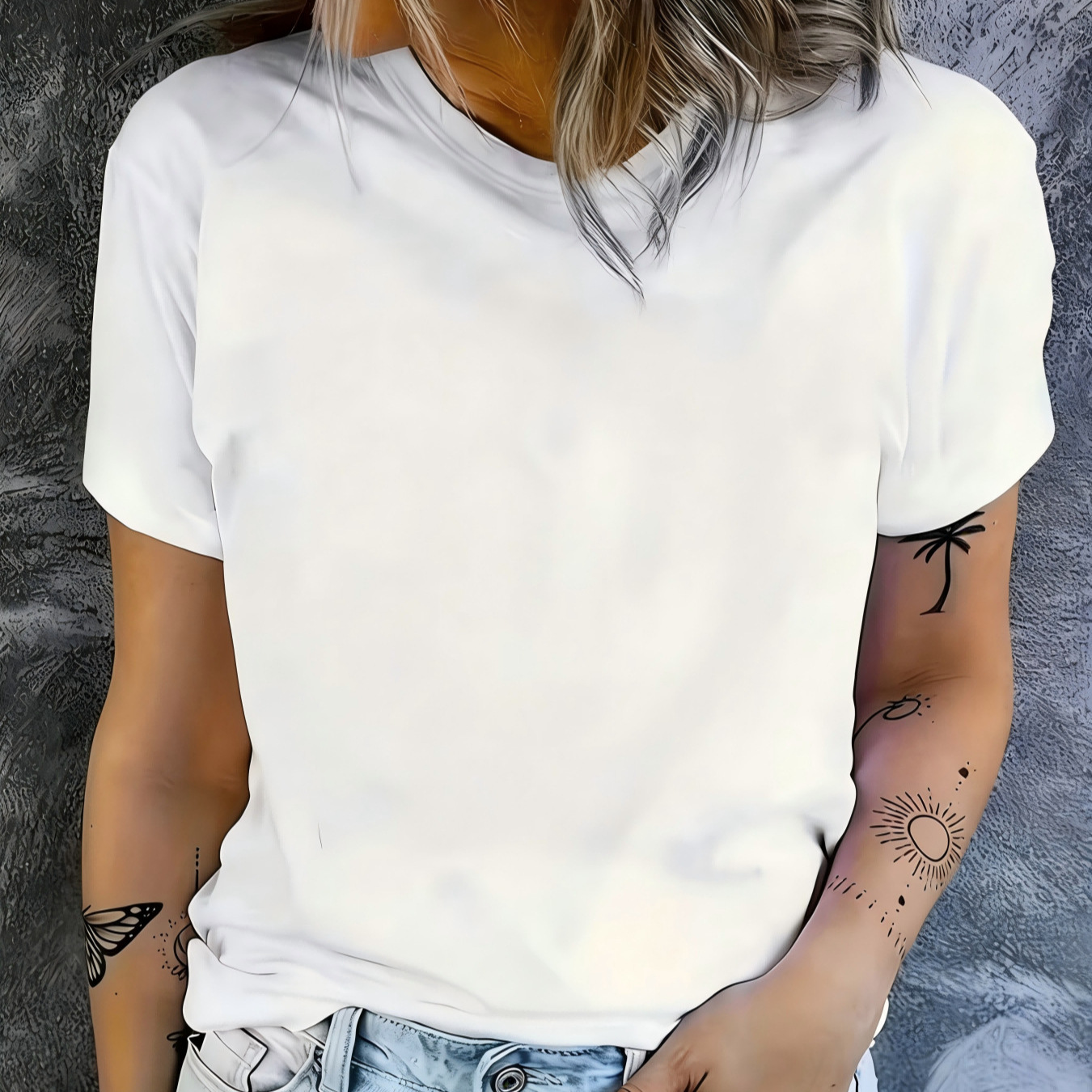 Fábrica de mangas cortas de mujer distribución transfronteriza mayorista al por mayor camiseta de verano fresca ocio interior al aire libre diy