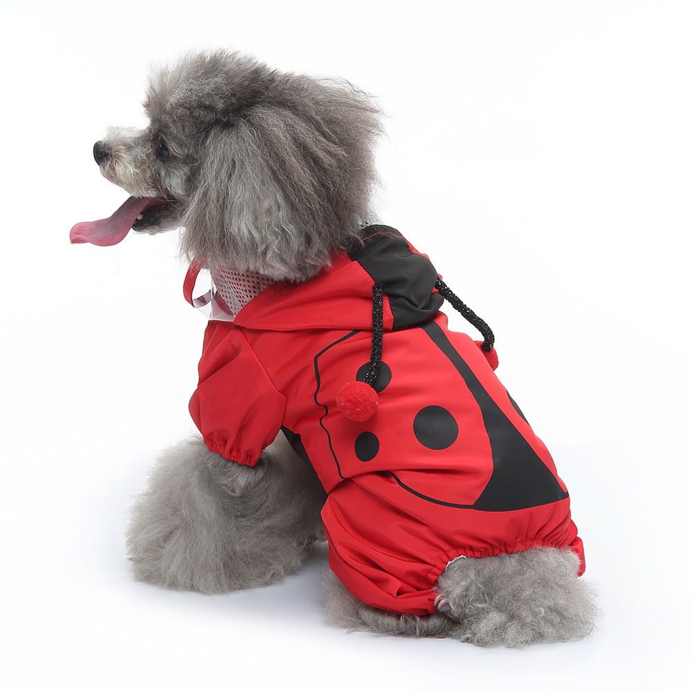 Capa de chuva para cães de pequeno porte, com cobertura total, refletor no peito e nas costas, ajuste na cintura e proteção para a cauda._voghion.com