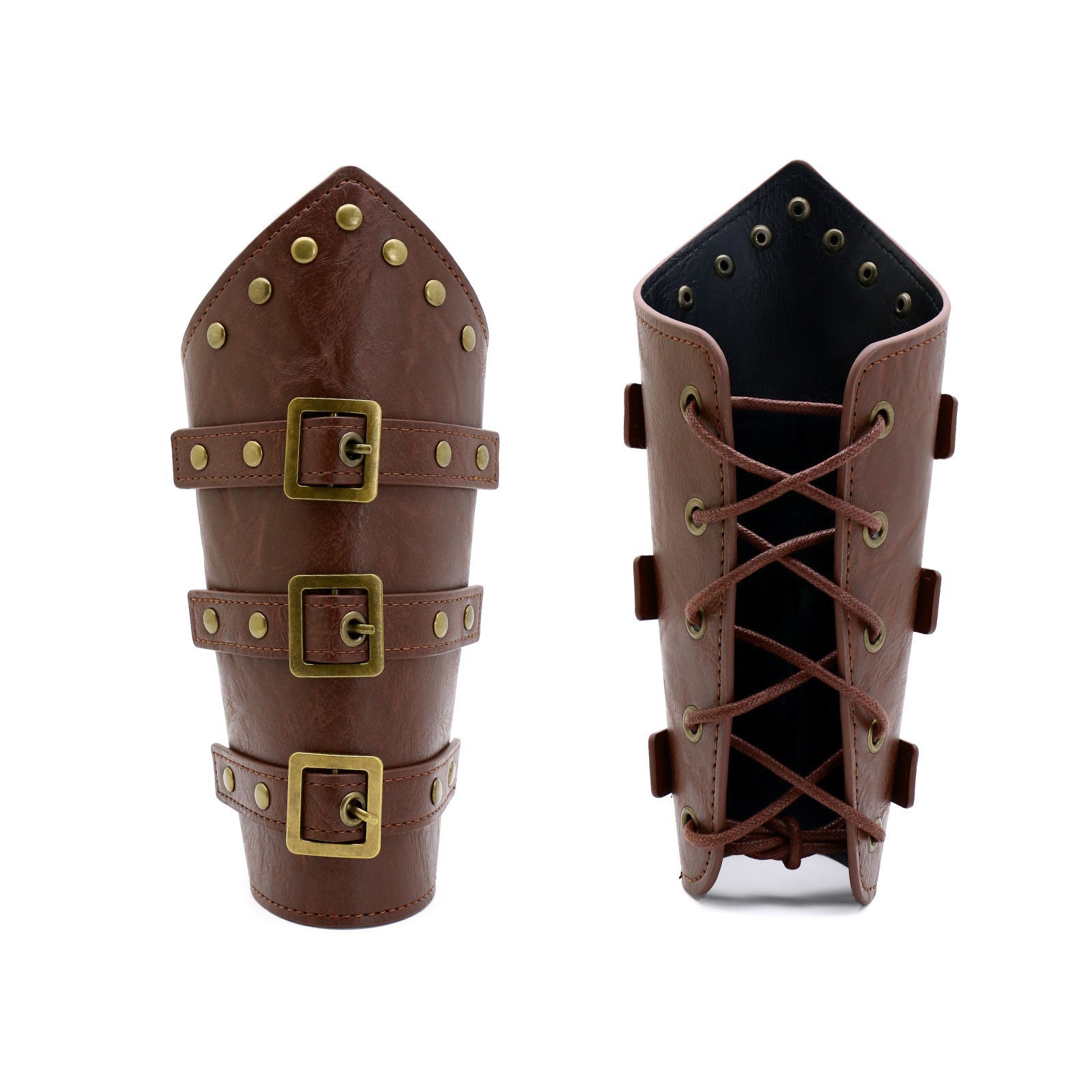 갈색 손목밴드 한 쌍