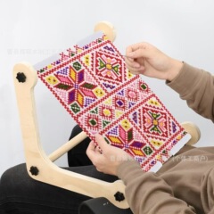 クロスボーダー木製ビーズ織機親子インタラクティブ DIY 織機手作り刺繍ラック木製調節可能なクロスステッチラック