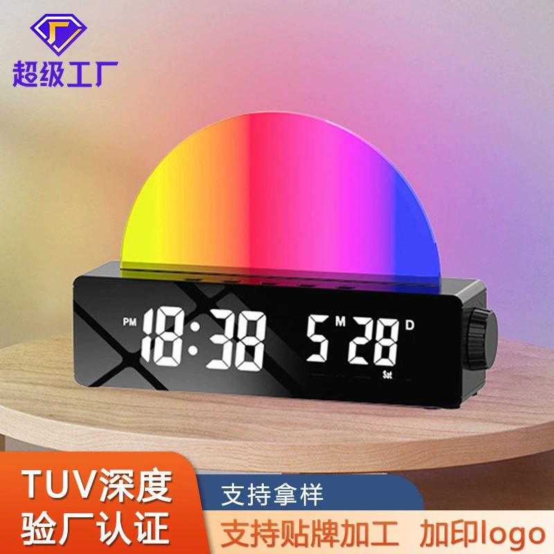 Европейский и американский бестселлер: светодиодный будильник от производителя, с яркими разноцветными огнями, термометром и двойным будильником.